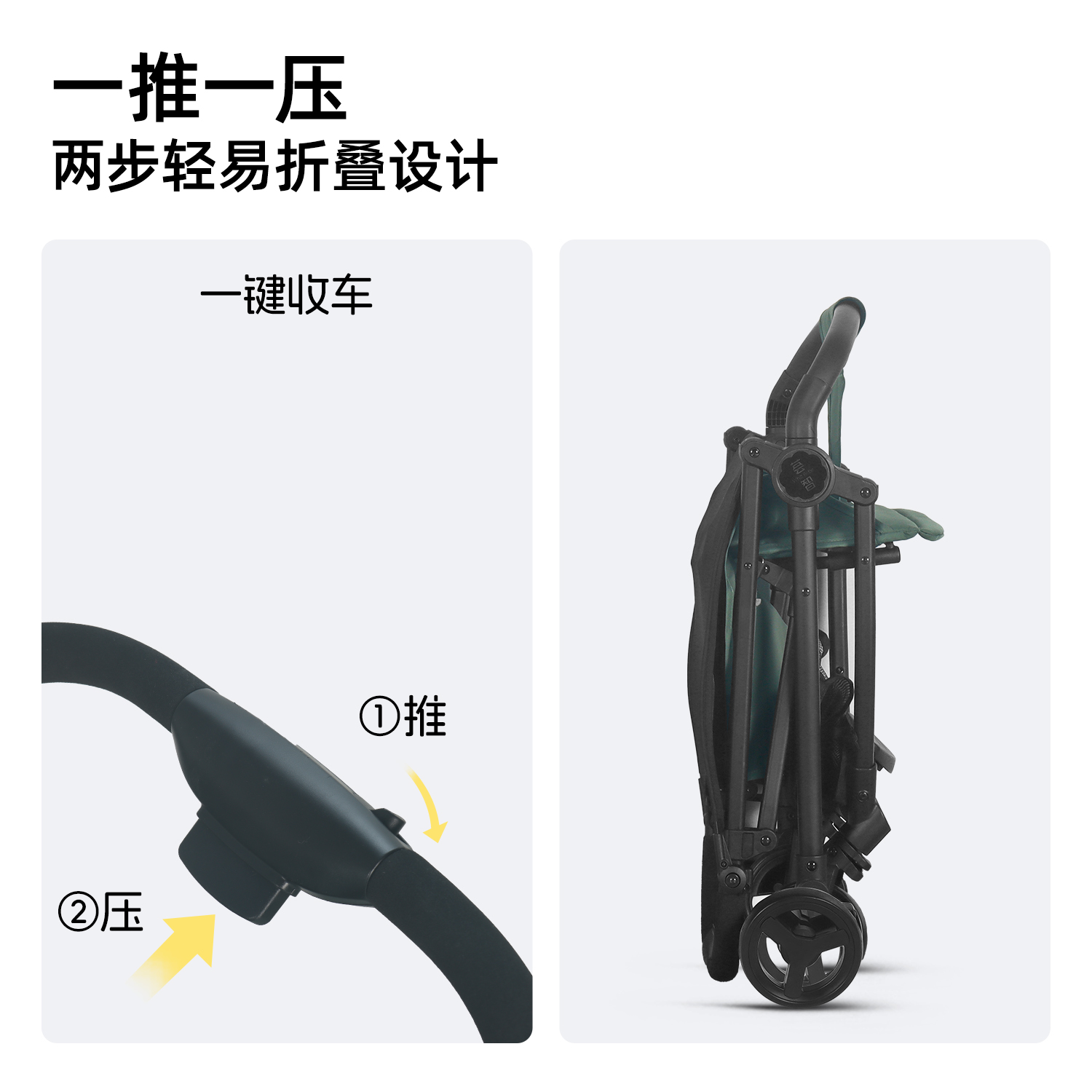 荟智口袋推车婴儿推车轻便折叠儿童遛娃神器夏季透气旅行溜娃车 